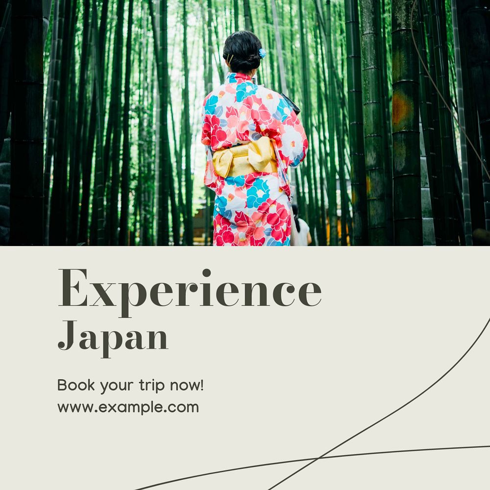 Japan travel ad Instagram post template, editable text