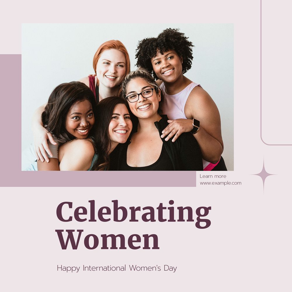 Celebrating women  Instagram post template, editable text