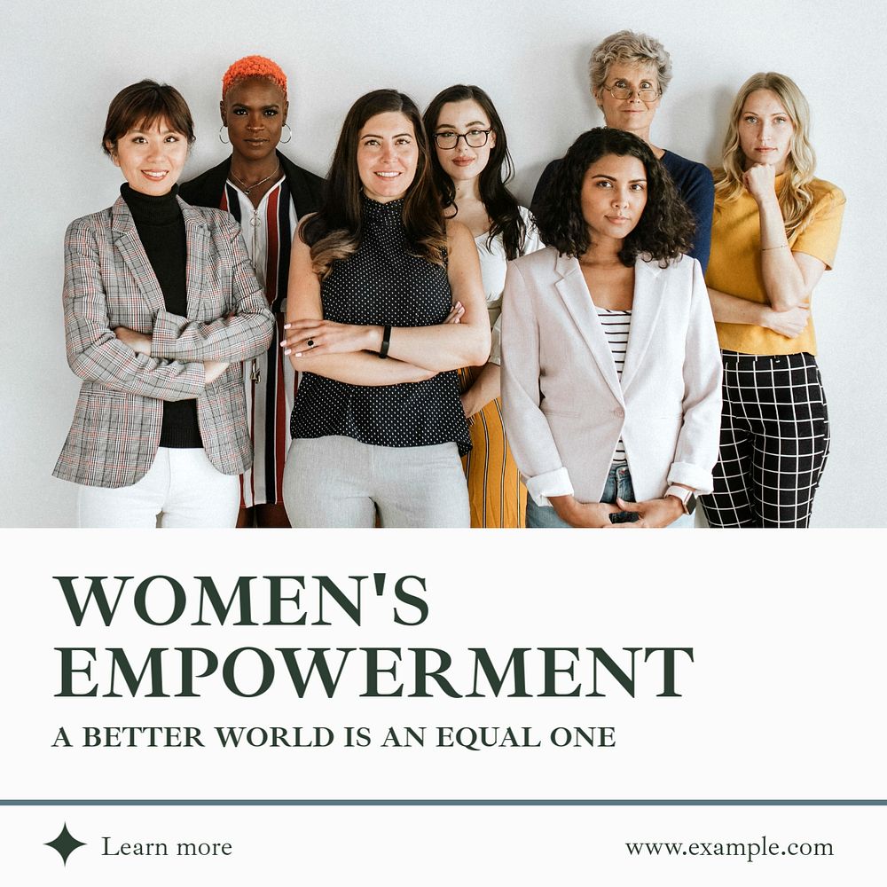 Women's empowerment  Instagram post template, editable text