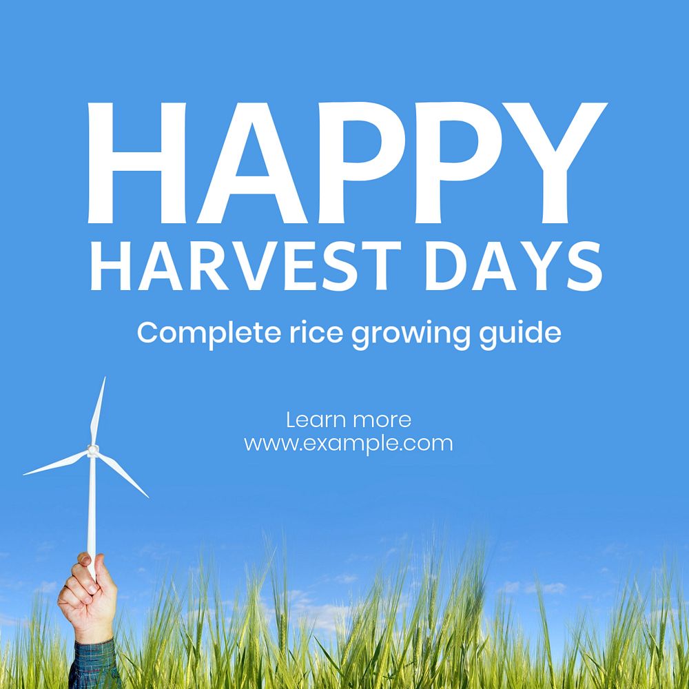 Harvest Instagram post template, editable text