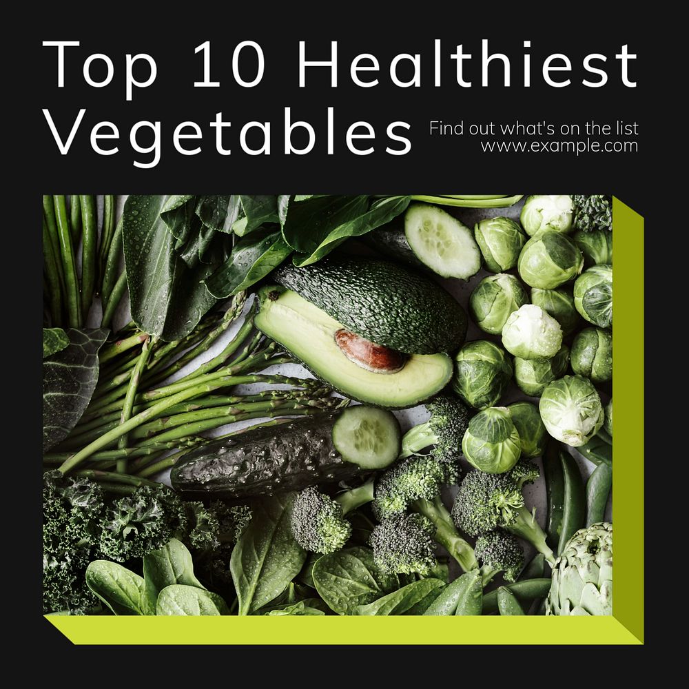 Healthy vegetables Instagram post template, editable text