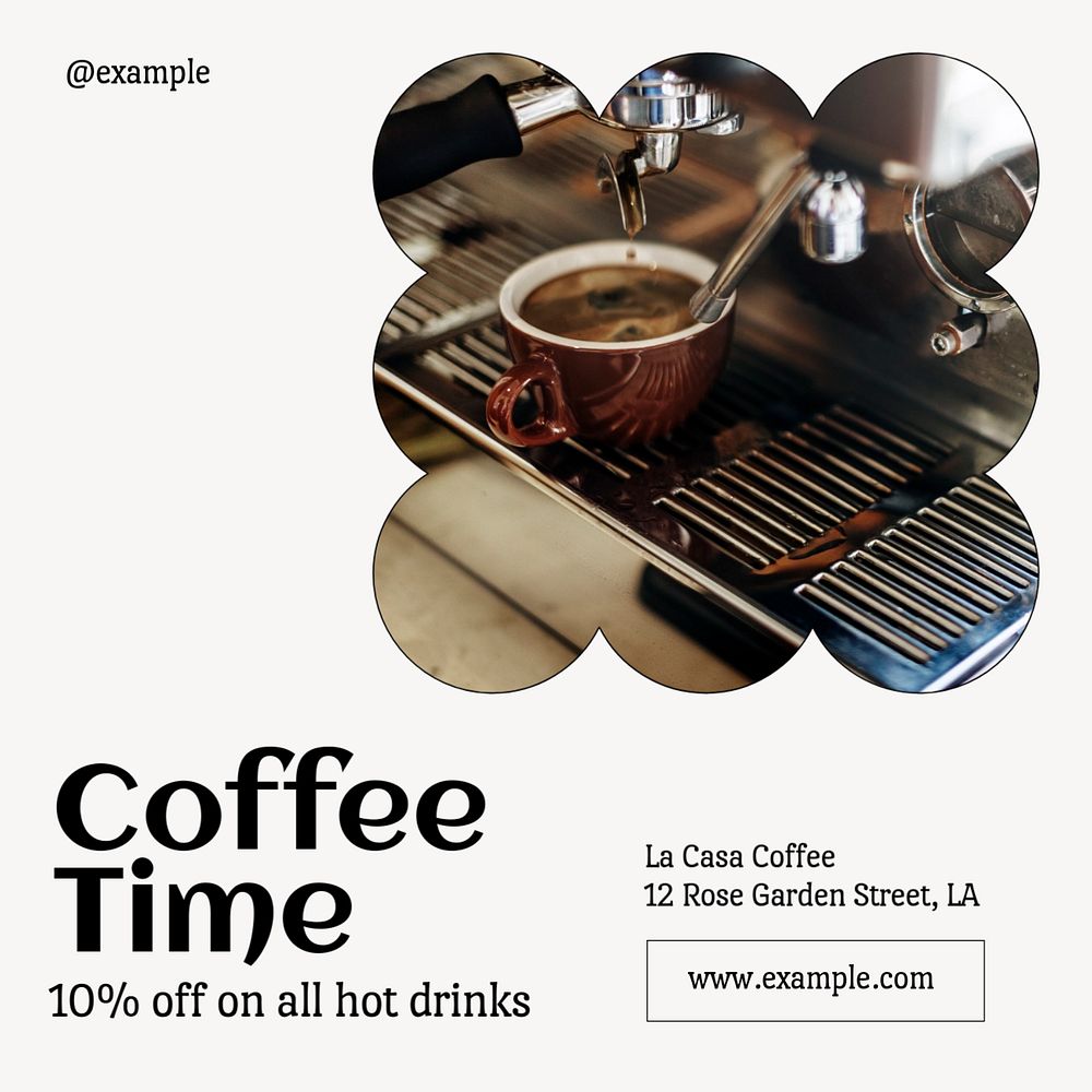 Coffee shop promotion  Instagram post template, editable text