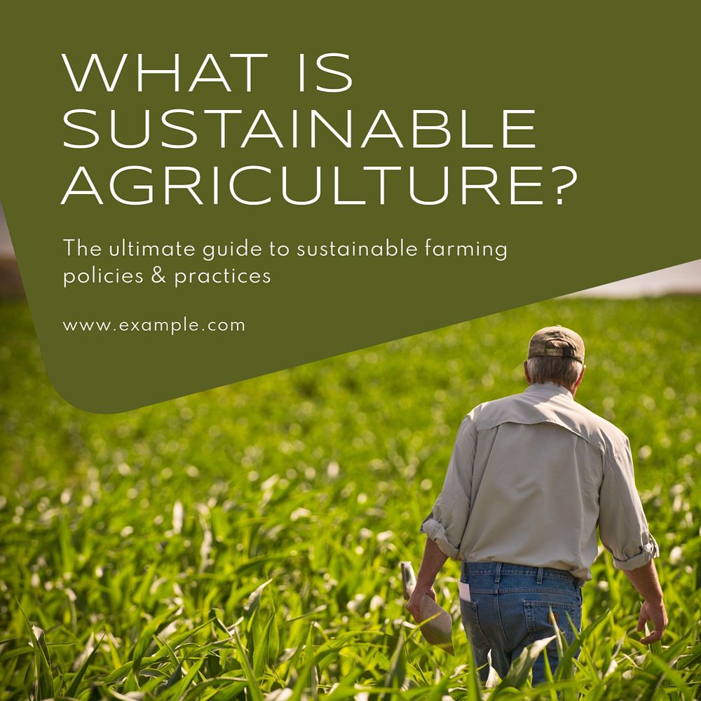 Sustainable agriculture Instagram post template, editable text