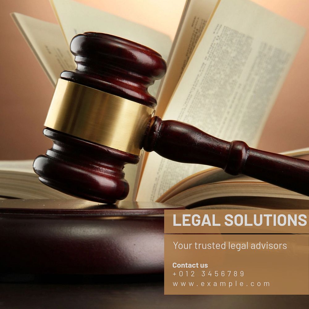 Legal solution Instagram post template, editable text