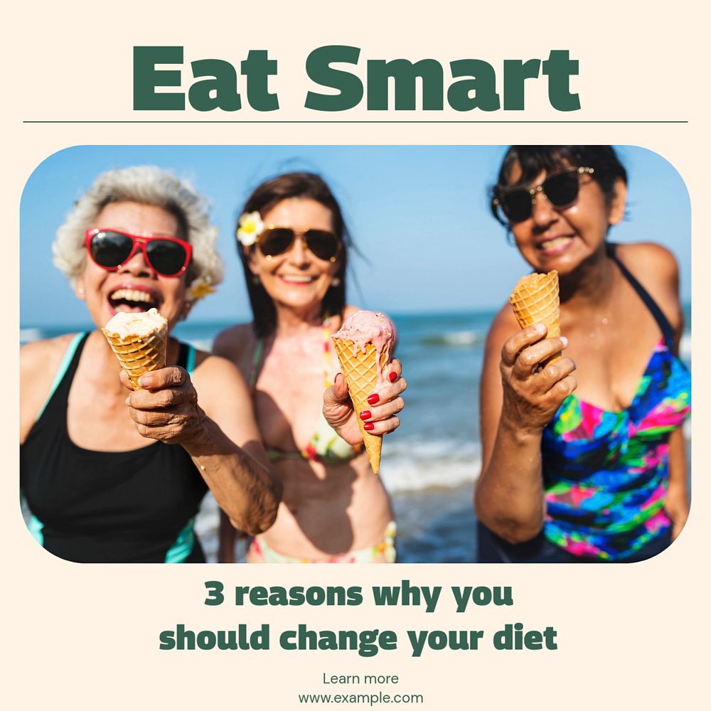 Change your diet Instagram post template, editable text