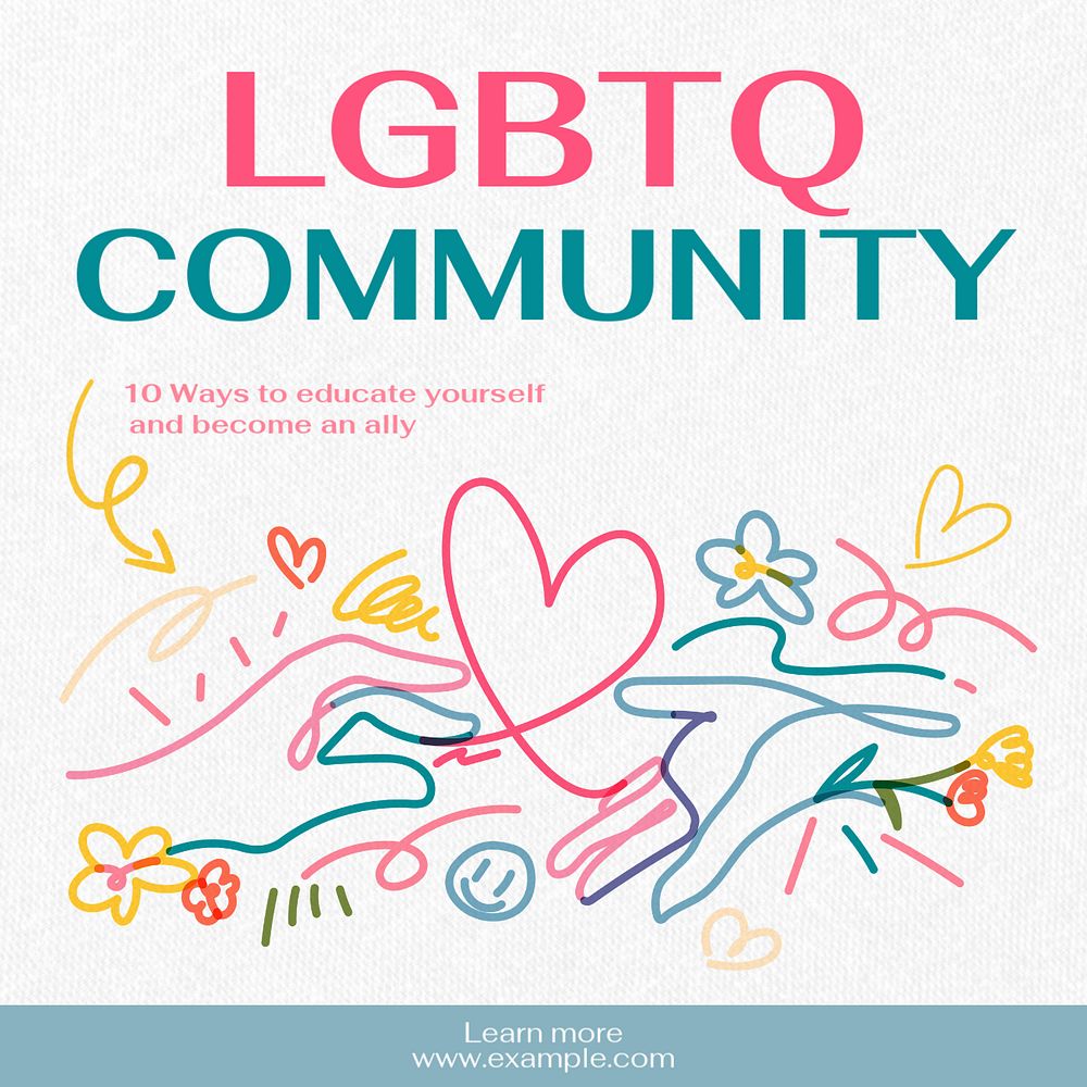 LGBTQ community Instagram post template, editable text