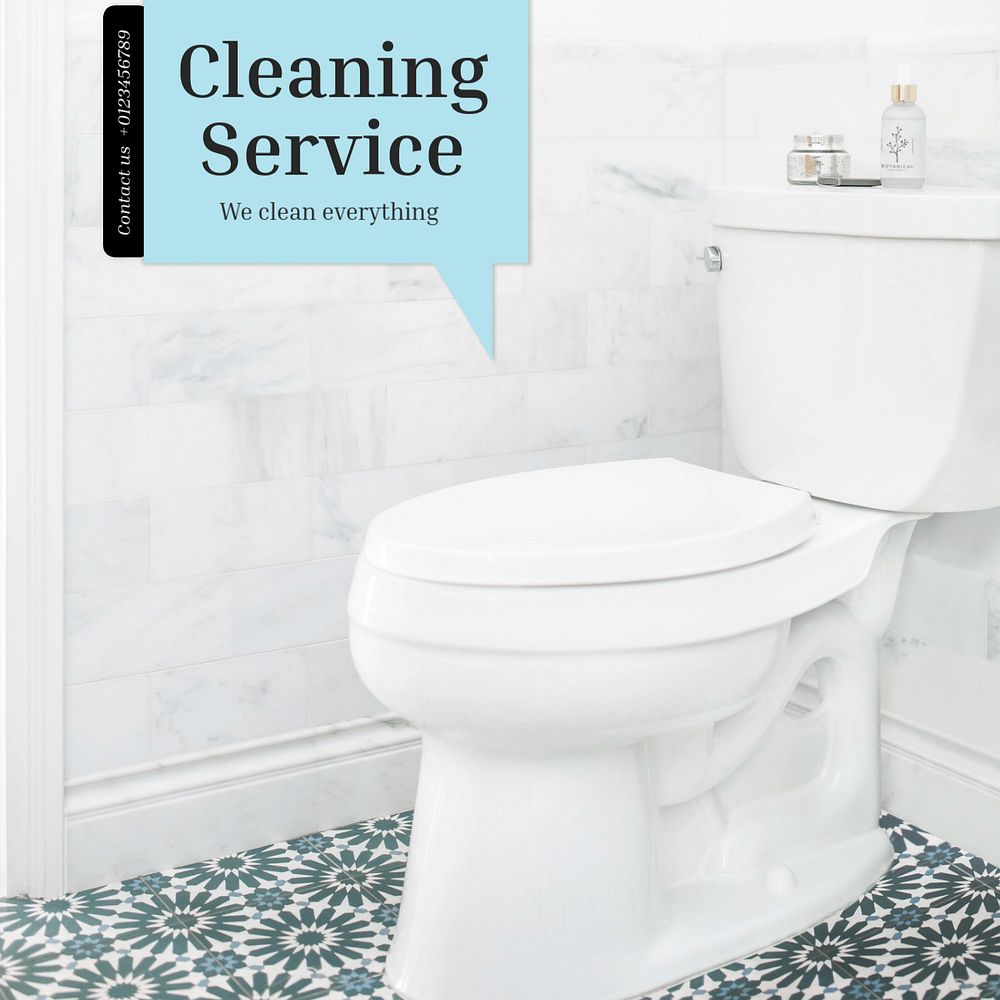 Cleaning service Instagram post template, editable text