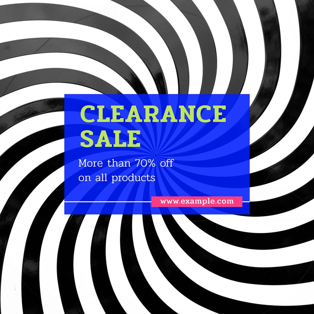 Clearance sale Instagram post template, editable text