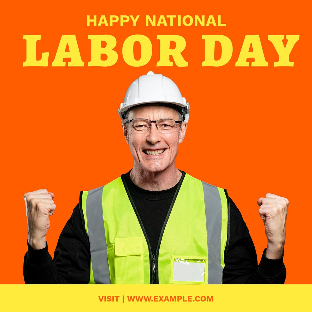 Labor day Instagram post template, editable text