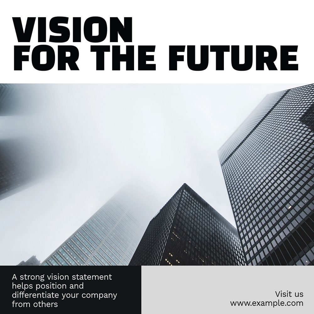 Vision for the future Instagram post template, editable text