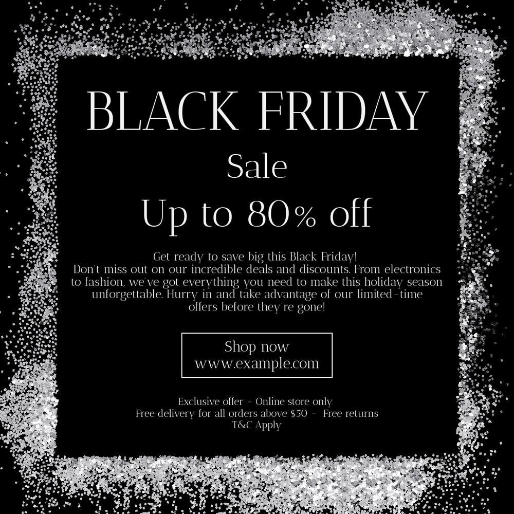 Black Friday Instagram post template, editable text