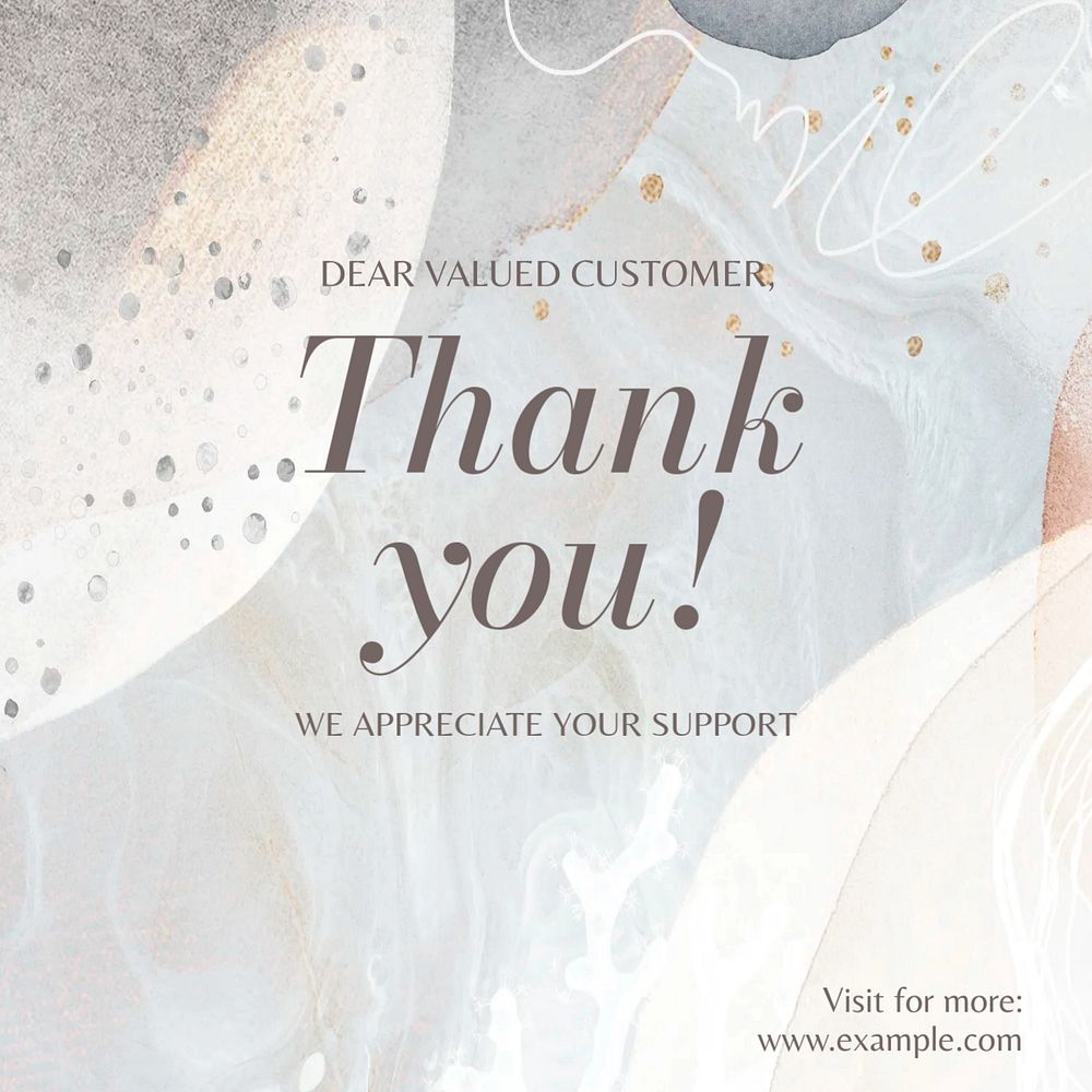 Thank you customer Instagram post template, editable text