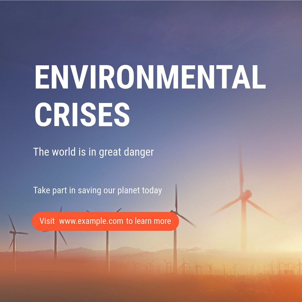 Environmental crisis Instagram post template, editable text