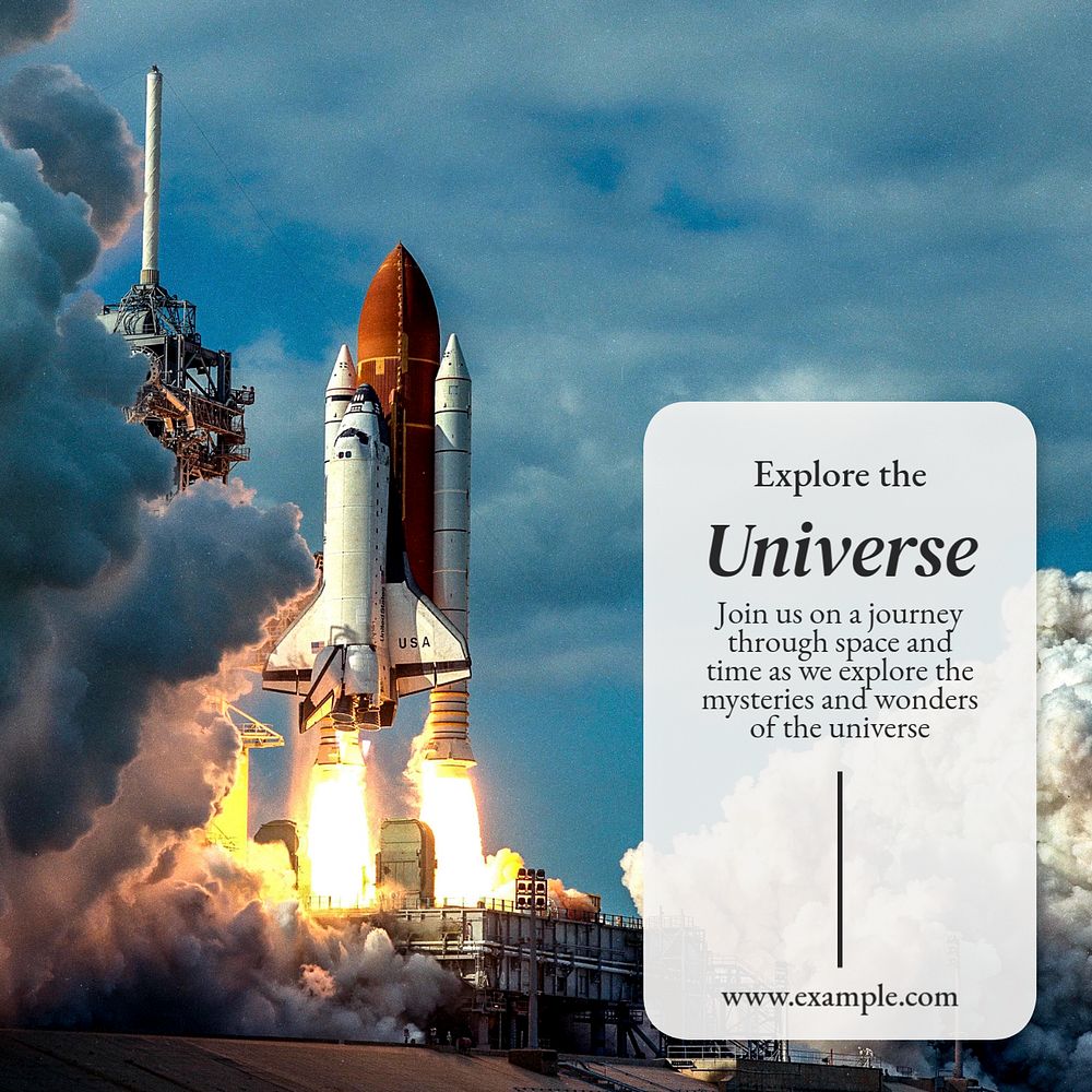 Explore the universe Instagram post template, editable text