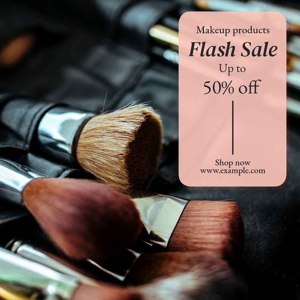 Flash sale Instagram post template, editable text