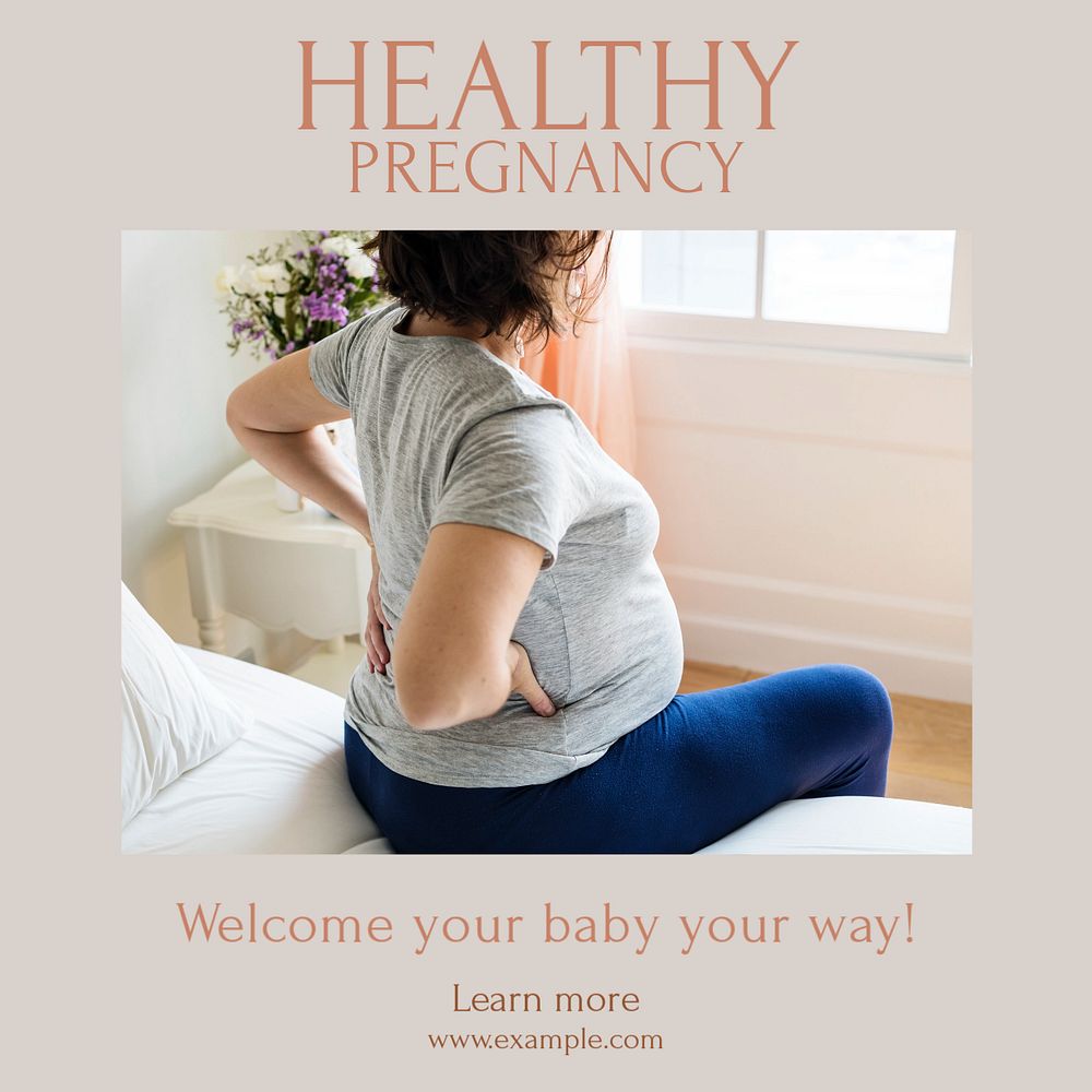 Pregnancy clinic Instagram post template, editable text