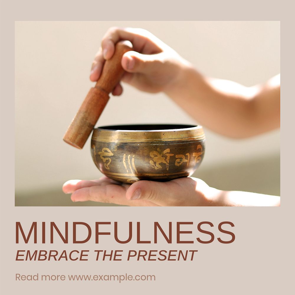 Mindfulness Instagram post template, editable text