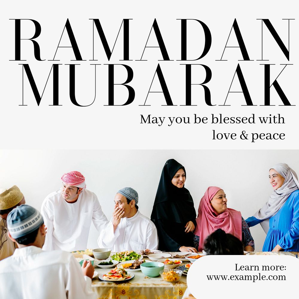 Ramadan mubarak Instagram post template, editable text