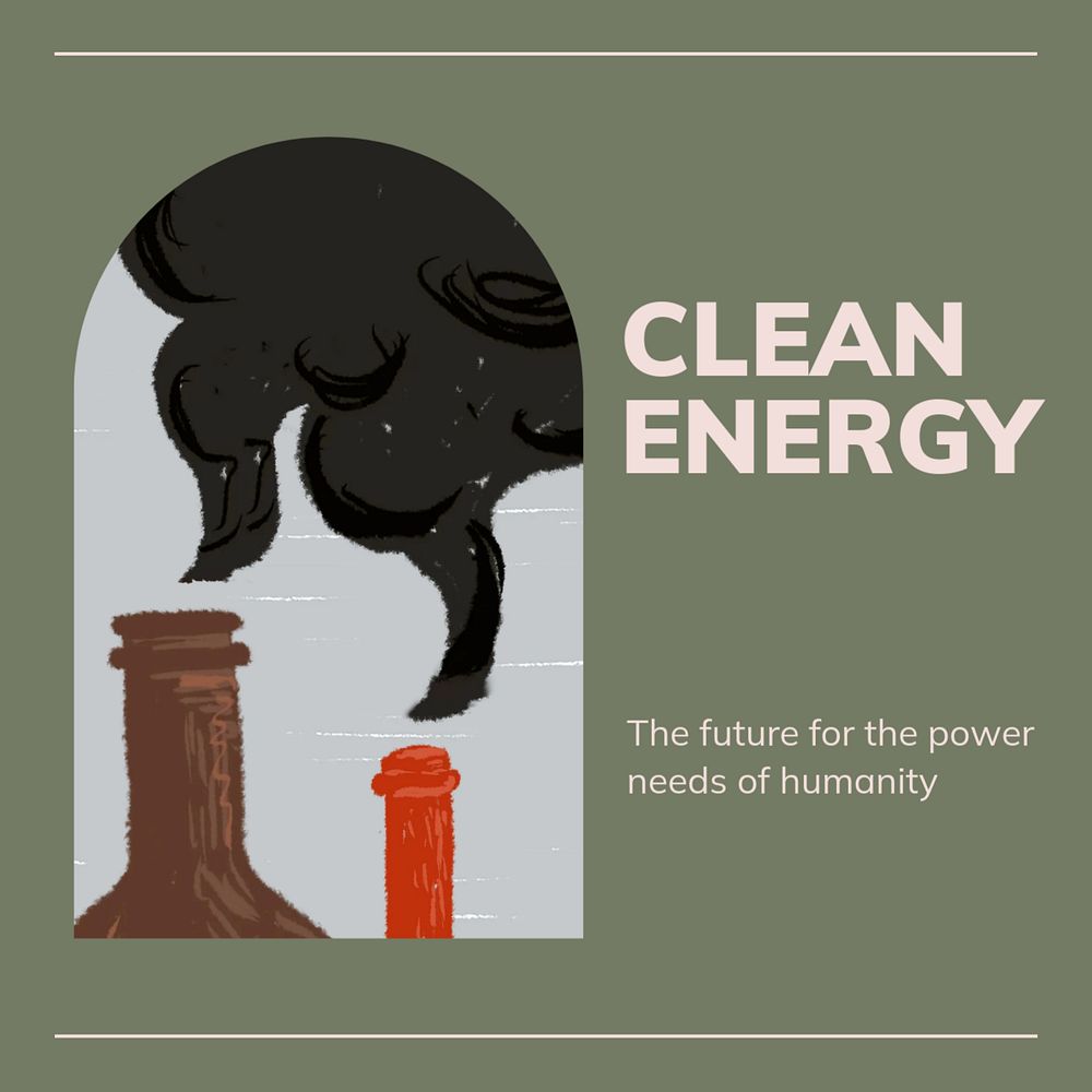 clean energy Instagram post template, editable text