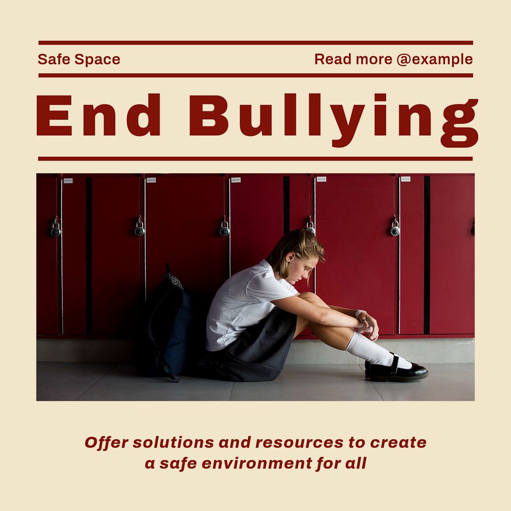 Bullying Instagram post template, editable text