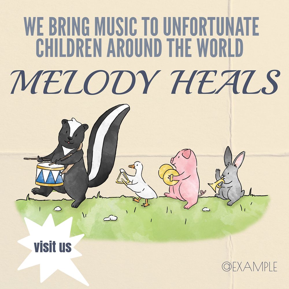 Melody heals Instagram post template, editable text