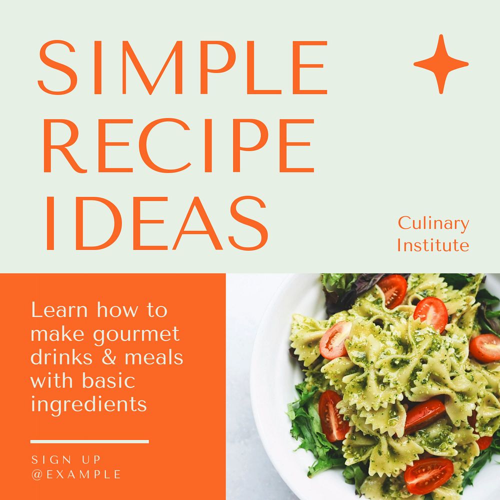 Recipe ideas Instagram post template, editable text