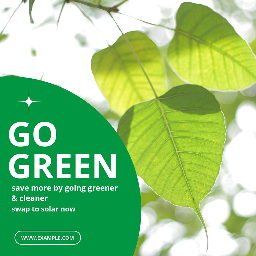 Go green Instagram post template, editable text