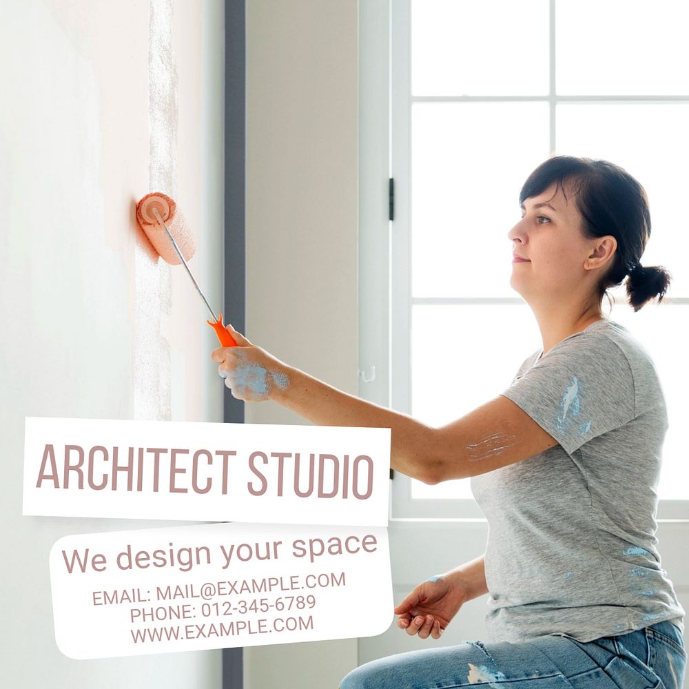 Architect studio Instagram post template, editable text