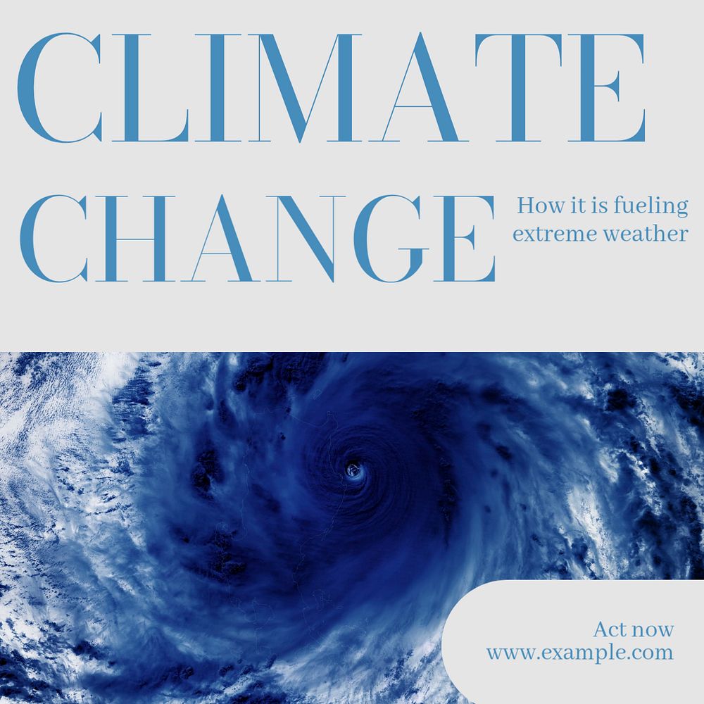 Climate change Instagram post template, editable text