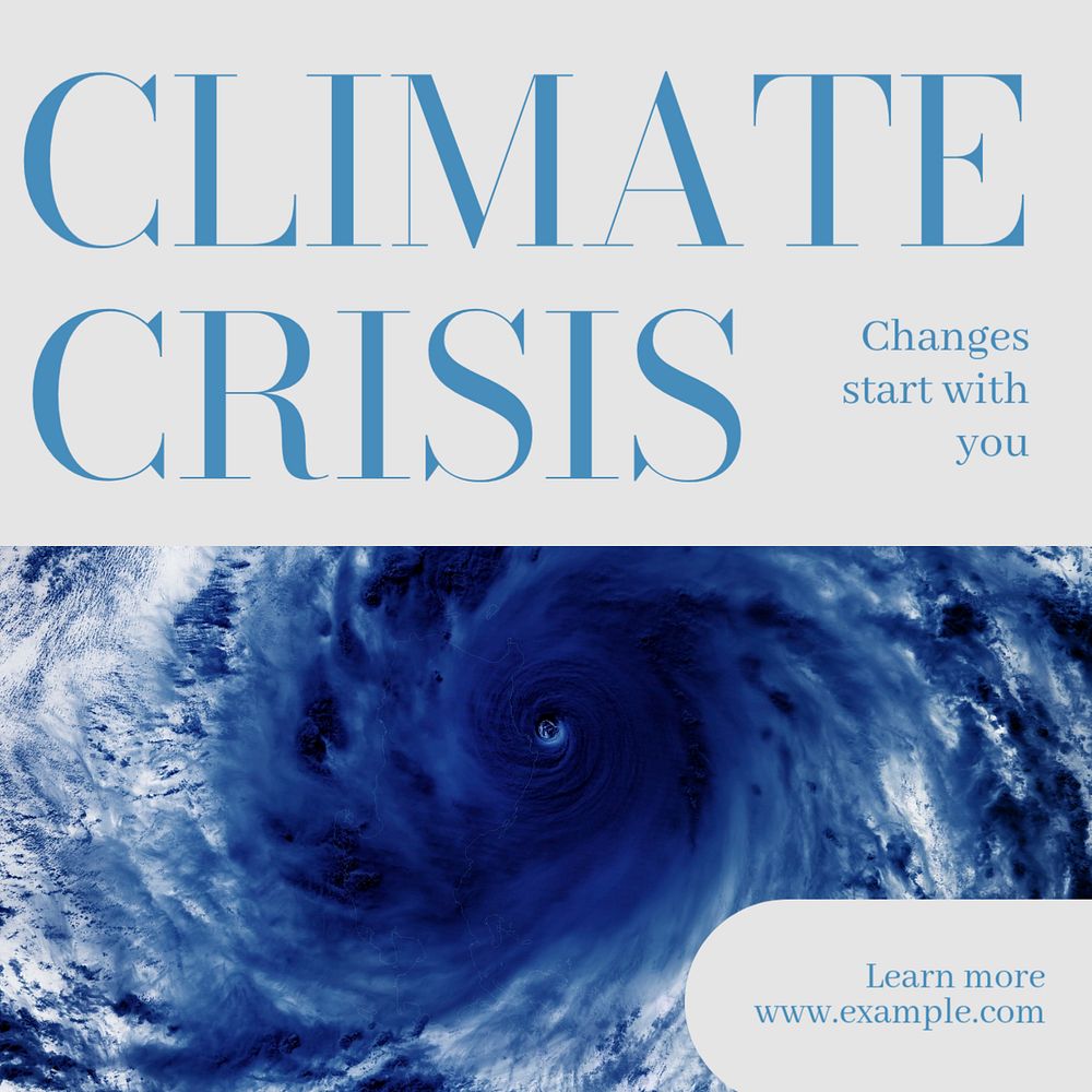 Climate crisis Instagram post template, editable text