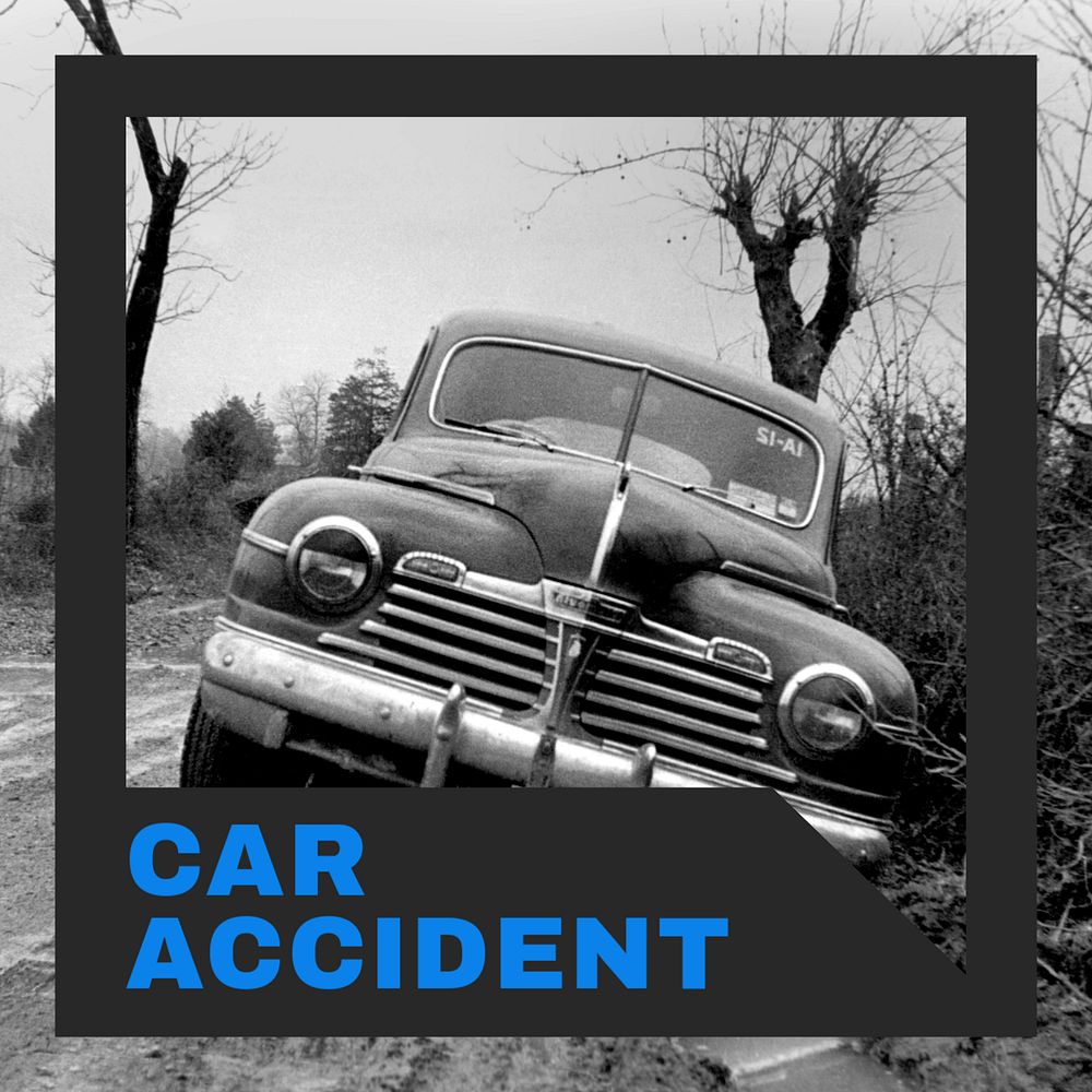 Car accident Instagram post template, editable text