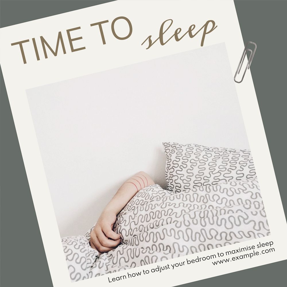 Improve sleep Instagram post template, editable text