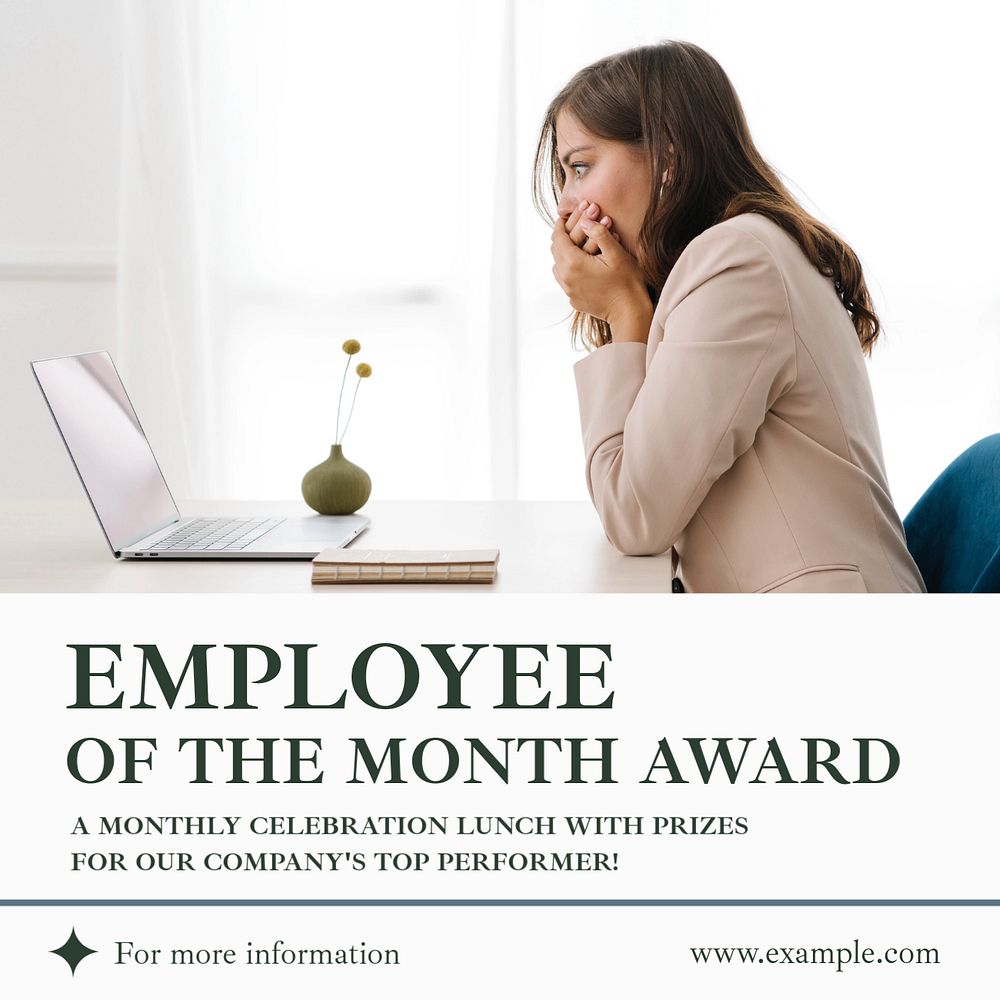 Employee of the month Instagram post template, editable text