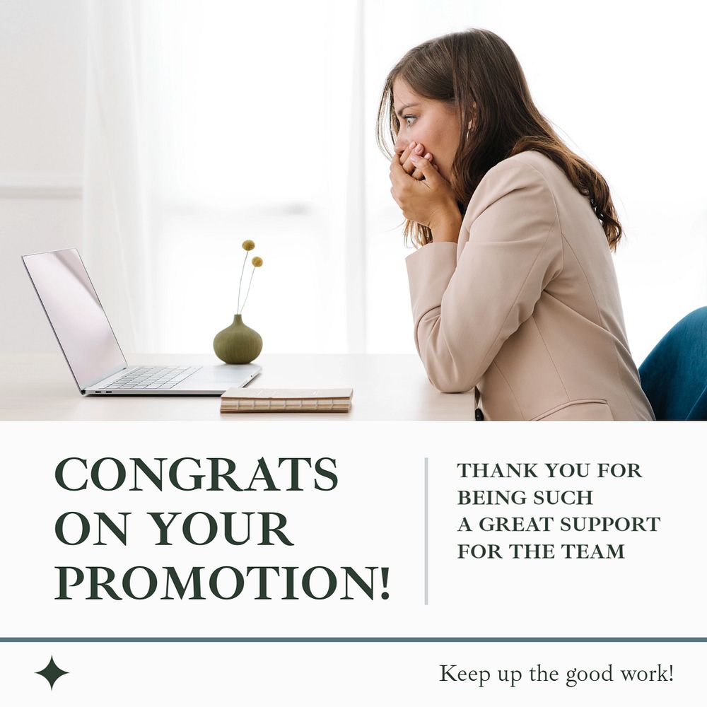 Congrats colleague Instagram post template, editable text