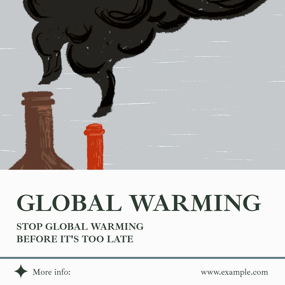 global warming Instagram post template, editable text