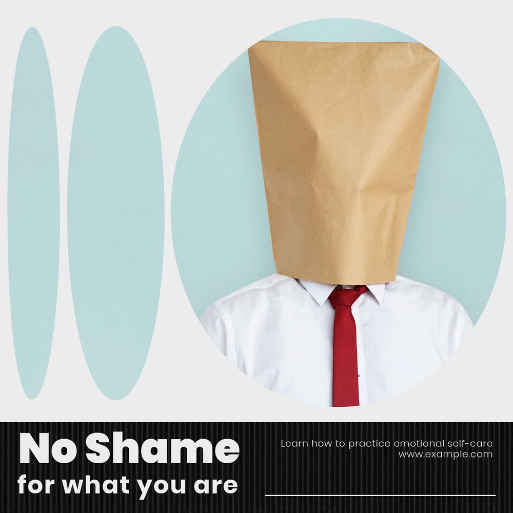 Shame & emotion Instagram post template, editable text