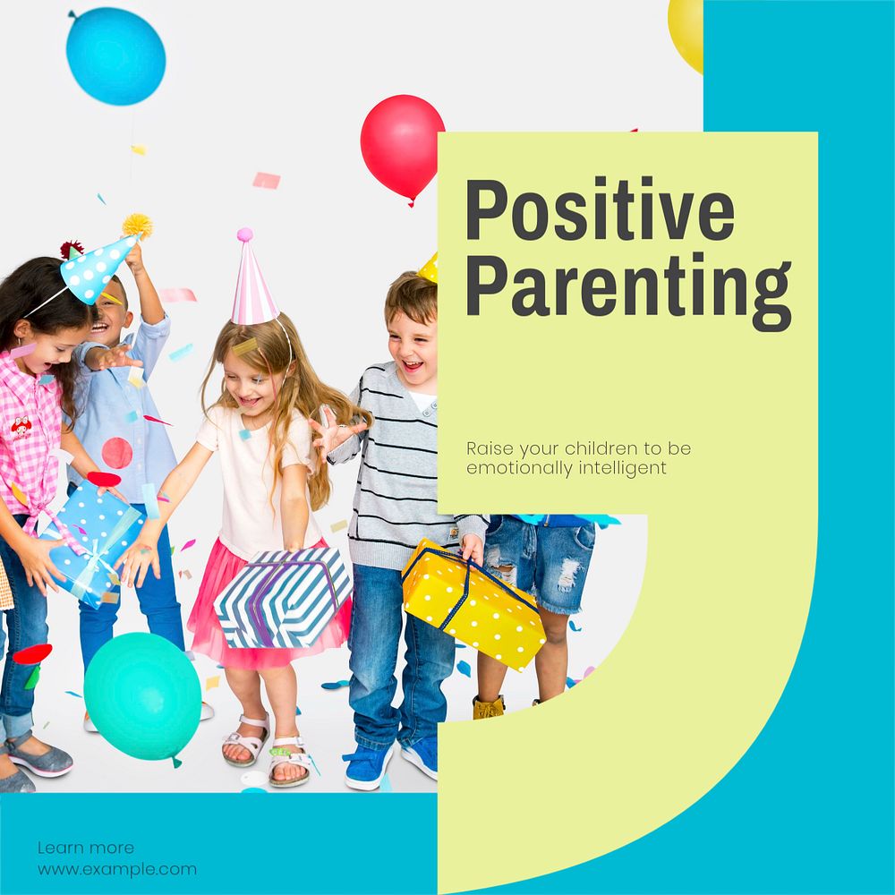 Positive parenting Instagram post template, editable text