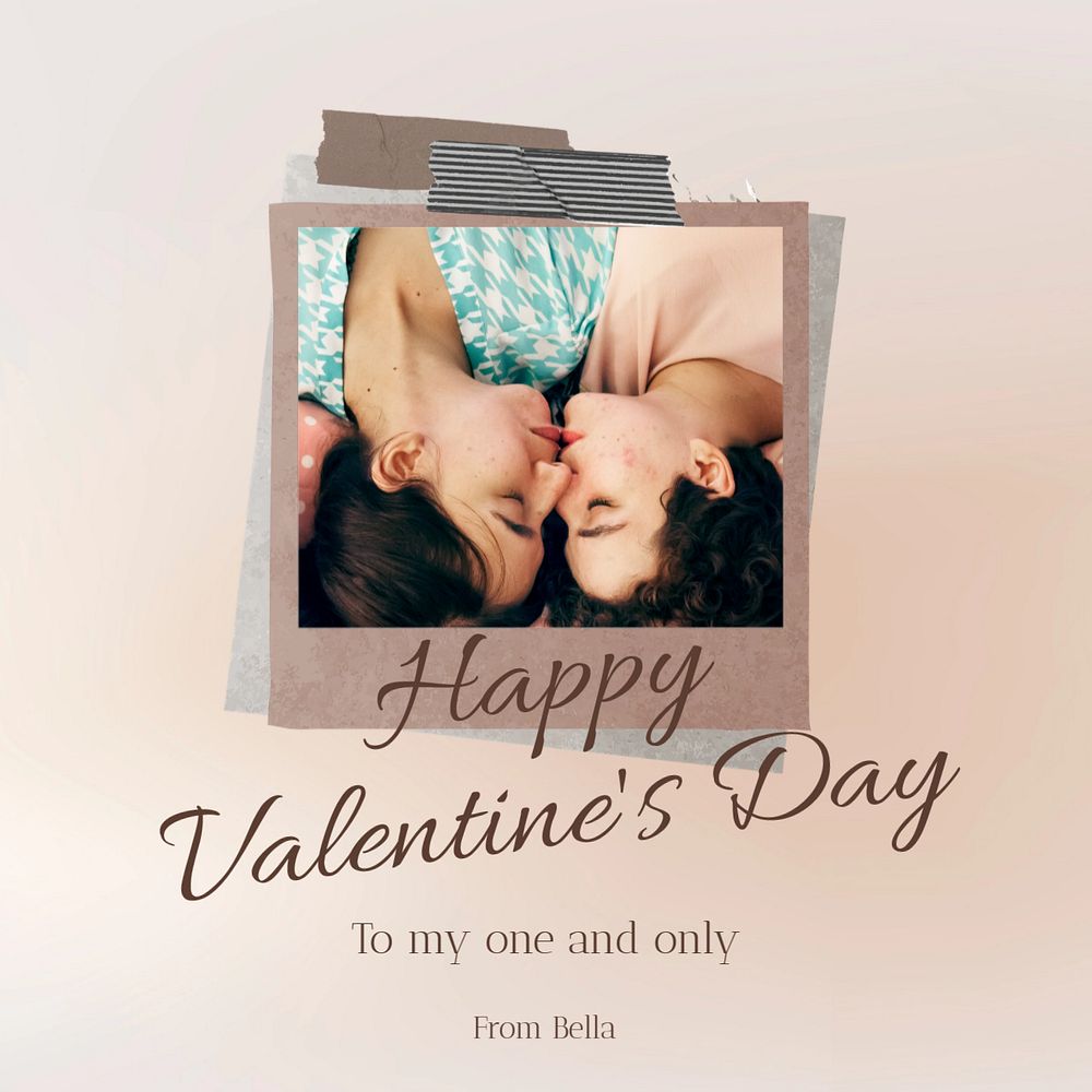 Valentine's day Instagram post template, editable text