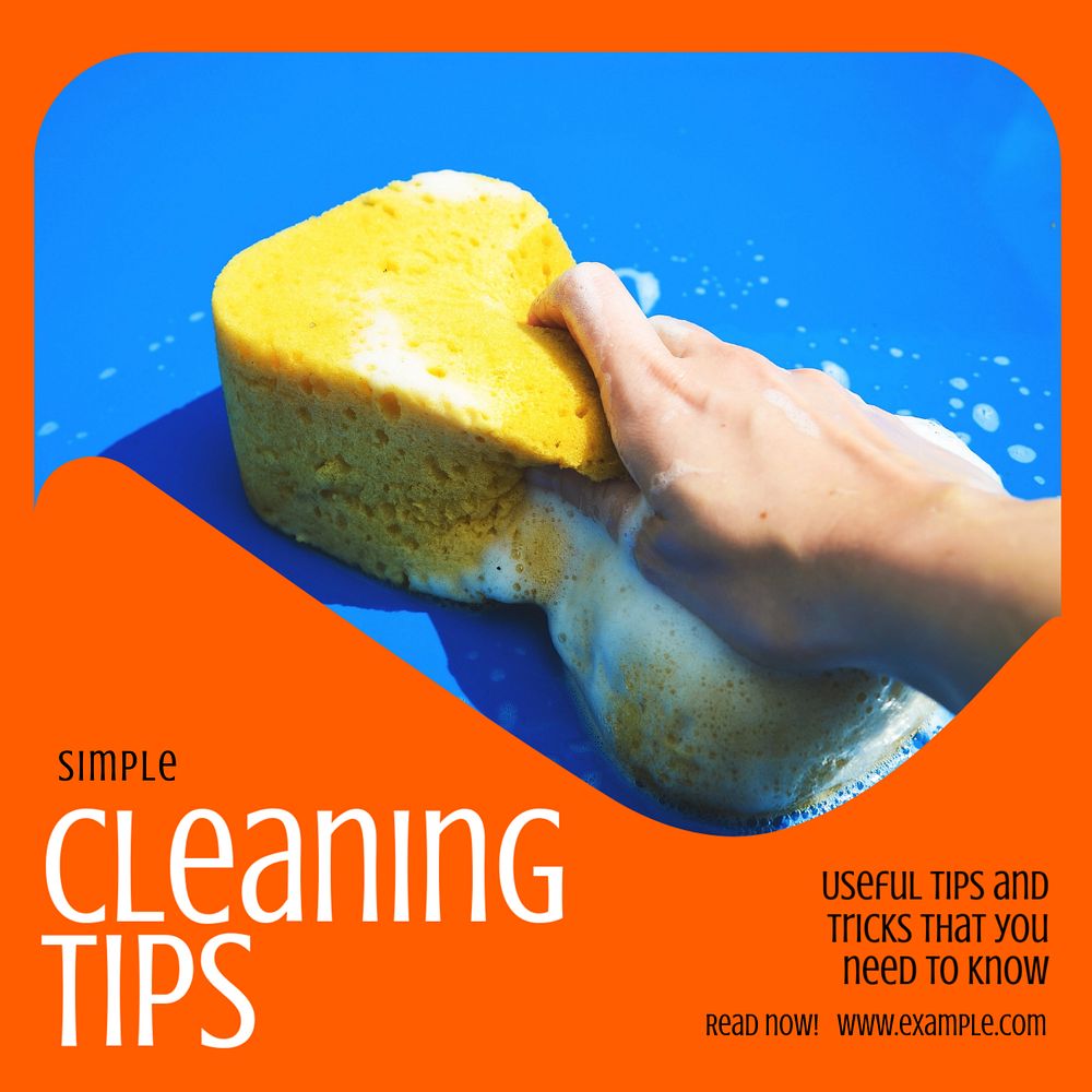 Cleaning tips Instagram post template, editable text