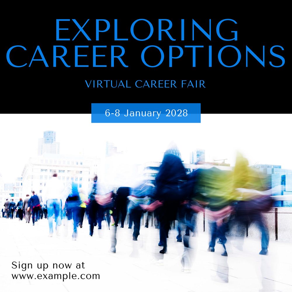 Career options Instagram post template, editable text