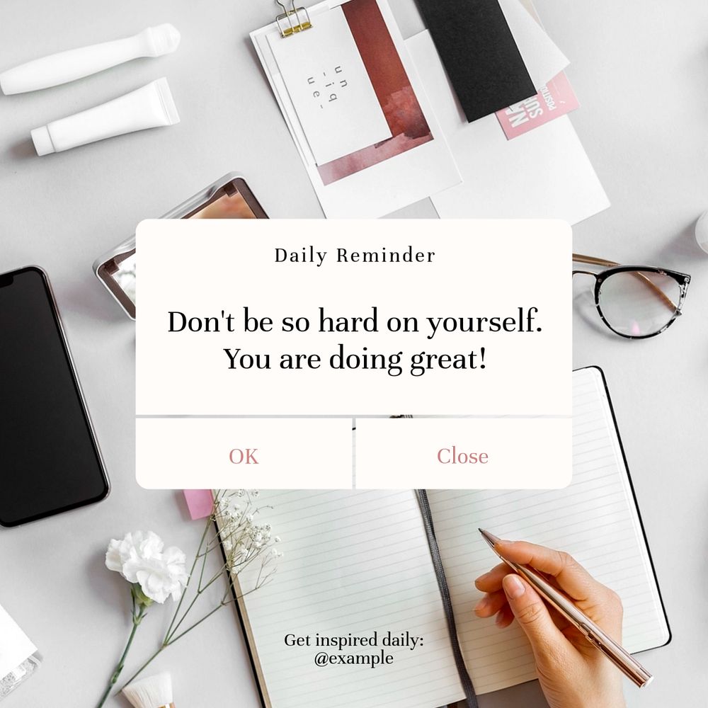 Self love quote Instagram post template, editable text