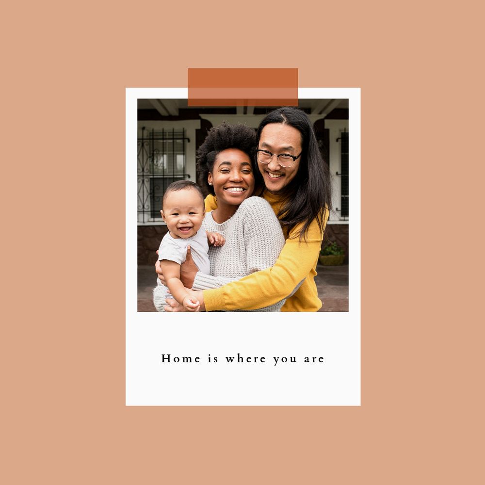 Home is where you are Instagram post template, editable text