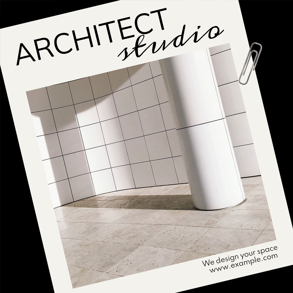 Architect studio Instagram post template, editable text