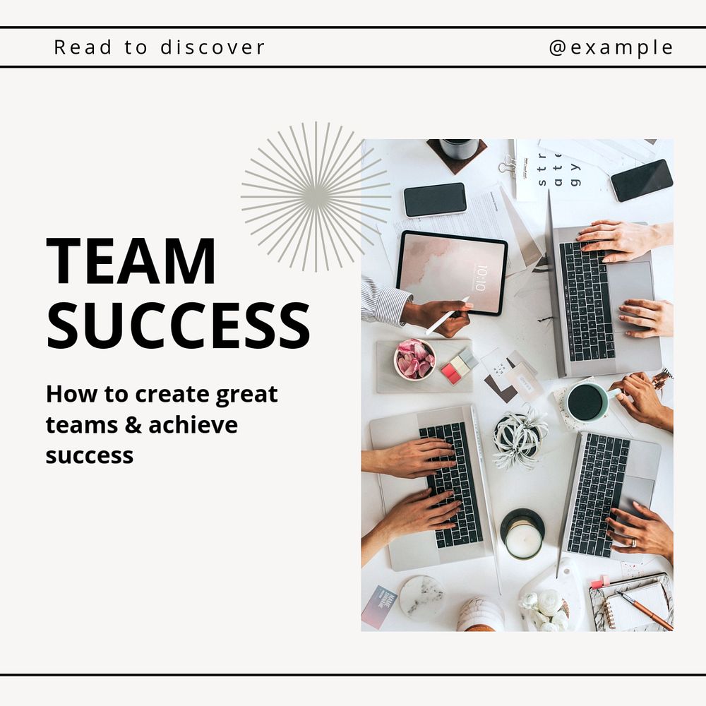 Team success Instagram post template, editable text