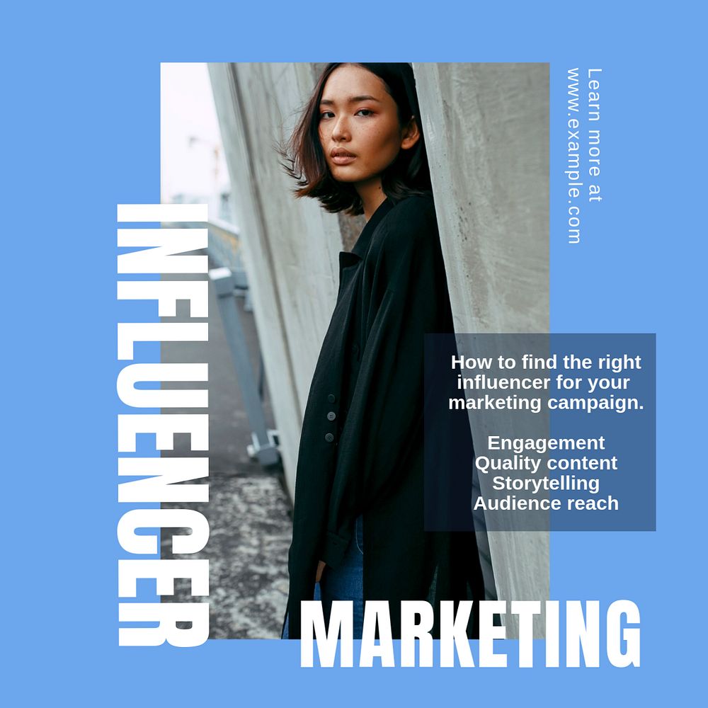 Influencer marketing Instagram post template, editable text