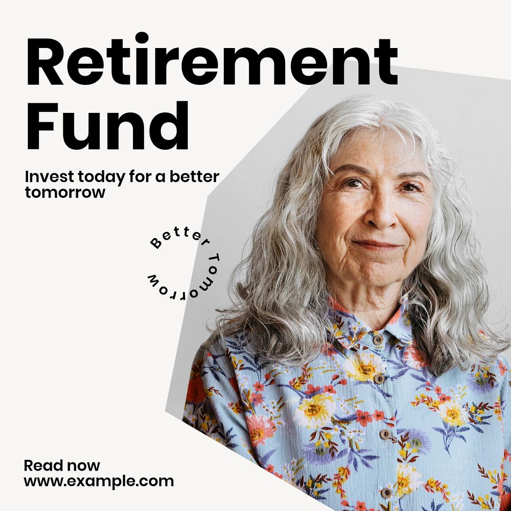 Retirement fund Instagram post template, editable text