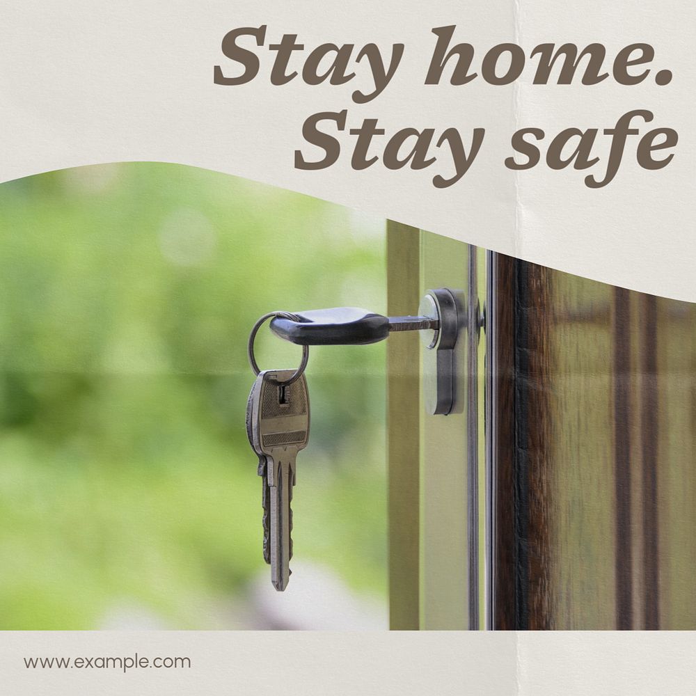 Stay home quote Instagram post template, editable text