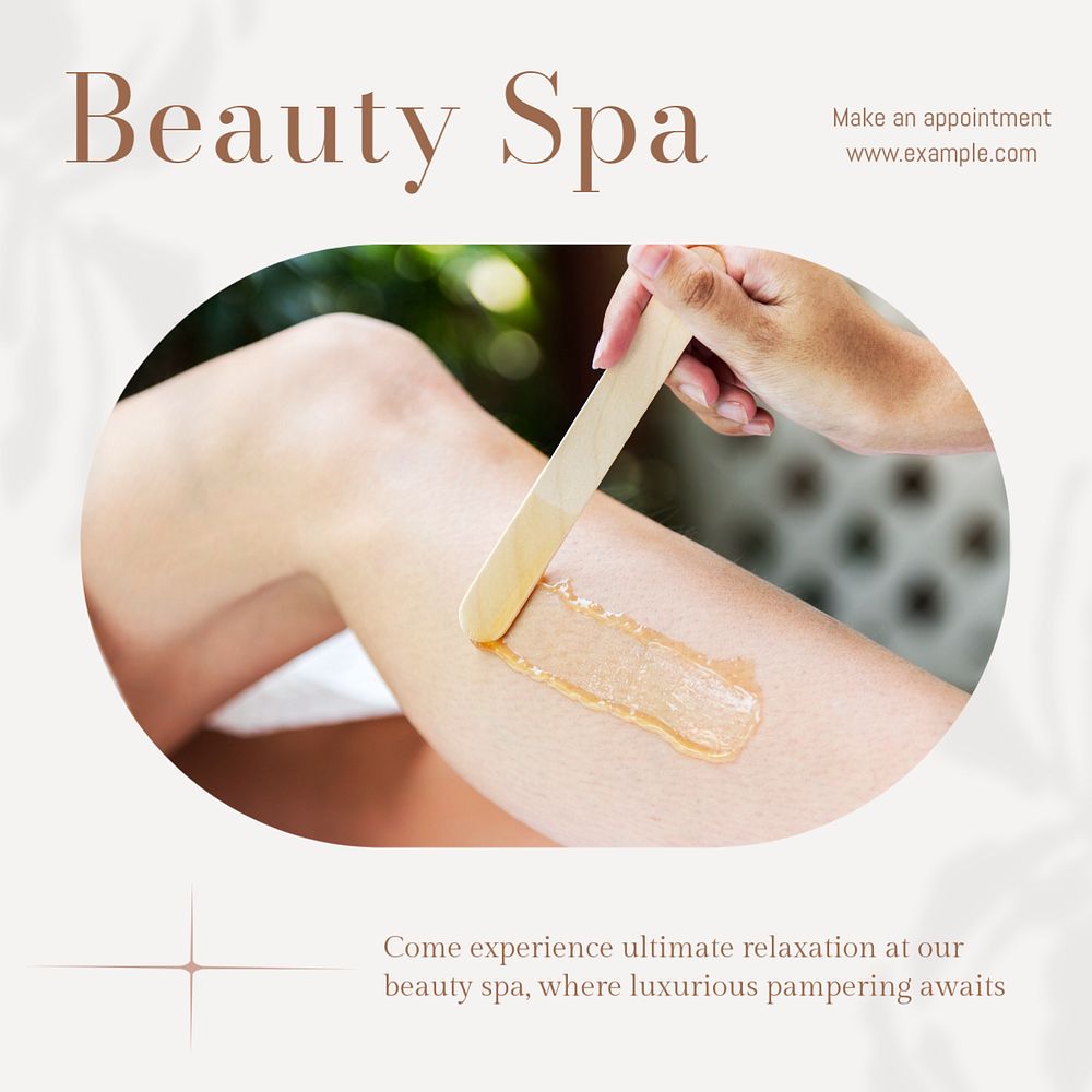 Beauty spa Instagram post template, editable text