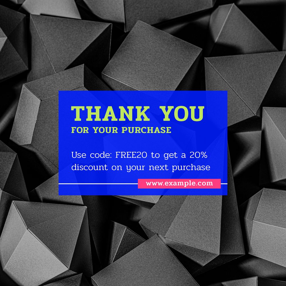 Thank you customers Instagram post template, editable text