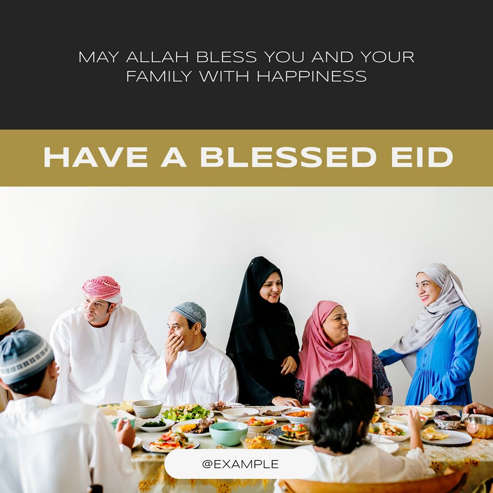 Have a blessed Eid Instagram post template, editable text